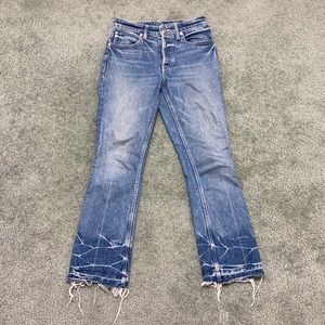 Helmut Lang High Rise crop flare blue Jeans 25